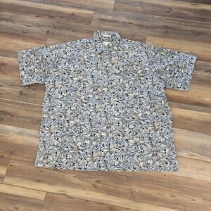 Pierre Cardin Men's Floral Button Down Shirt - Black, Gray, Tan